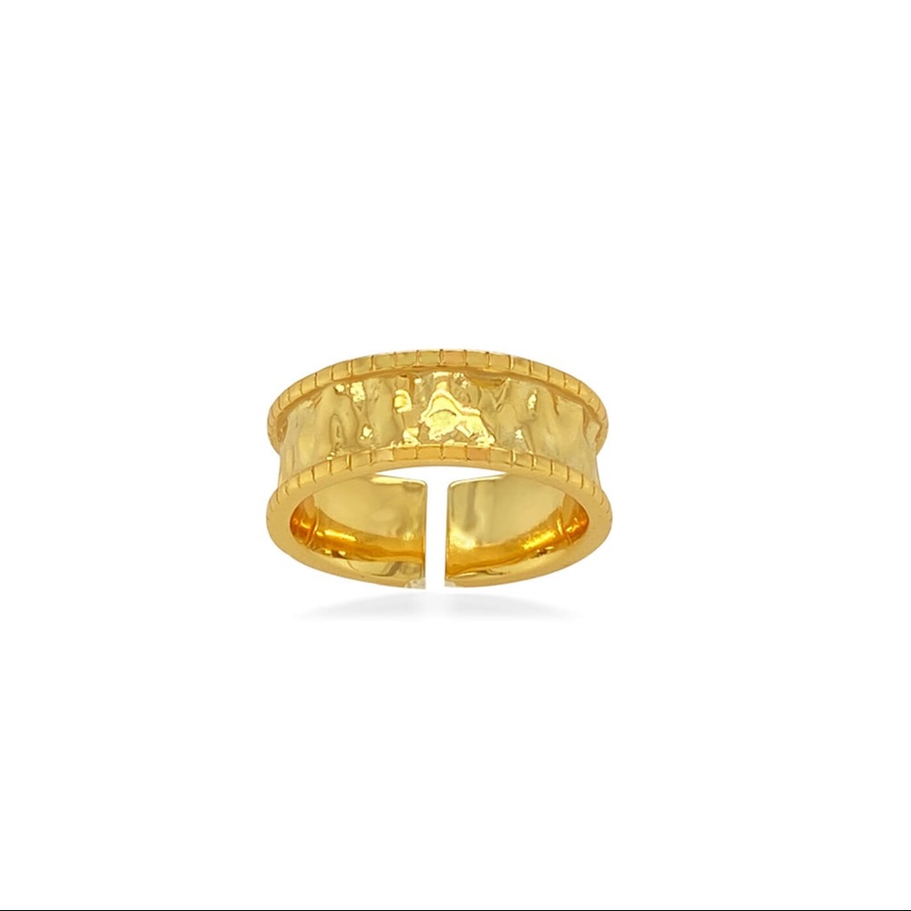 14k Hammered Gold Plated Sterling Silver Ring